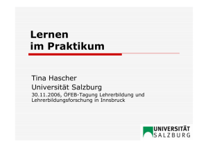 Lernen im Praktikum - Universität Innsbruck