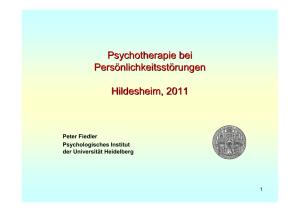 Psychotherapie bei Persönlichkeitsstörungen Hildesheim, 2011