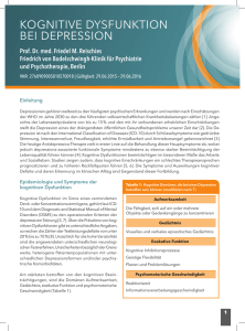 KOGNITIVE DYSFUNKTION BEI DEPRESSION - bei CME