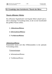 4.1 Grundzüge einer betriebswirt. Theorie der Börse Theorie