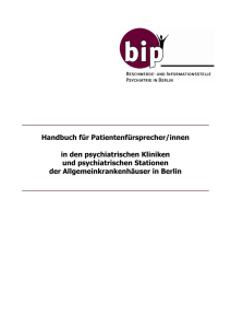 Handbuch für Patientenfürsprecher/innen in den psychiatrischen