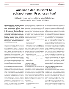Was kann der Hausarzt bei schizophrenen Psychosen tun?