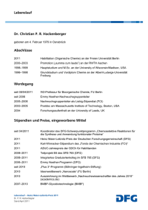 Lebenslauf Dr. Christian PR Hackenberger Abschlüsse
