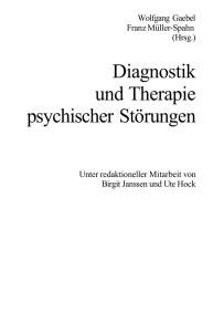 Diagnostik und Therapie psychischer Störungen
