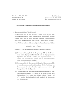 ¨Ubungsblatt 1: Intertemporale Konsumentscheidung 1