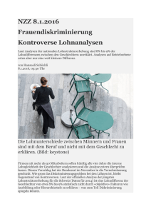 Kontroverse Lohnanalysen (NZZ, 8. Januar 2016)