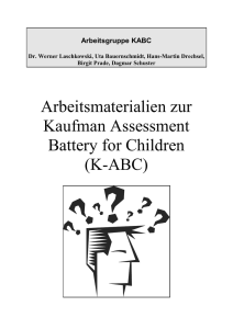 Arbeitsmaterialien zur Kaufman Assessment Battery - SFZ