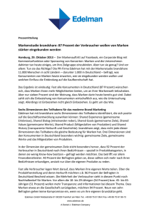 Pressemitteilung Edelman Markenstudie brandshare 2013