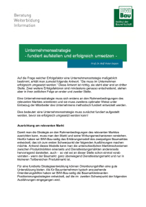 Unternehmensstrategie - fundiert aufstellen und - BWI-Bau