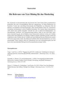 Die Relevanz von Text-Mining für das Marketing