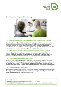 Checkliste: Neudiagnose Diabetes Typ 2