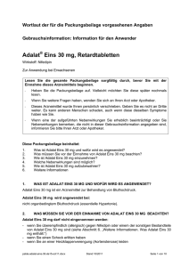 Adalat Eins 30 mg, Retardtabletten