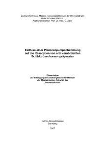 Einfluss einer Protonenpumpenhemmung auf die Resorption von