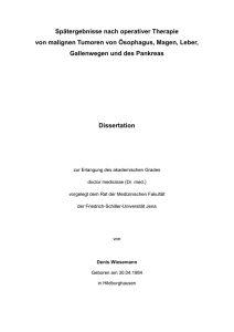 Spätergebnisse nach operativer Therapie von malignen Tumoren