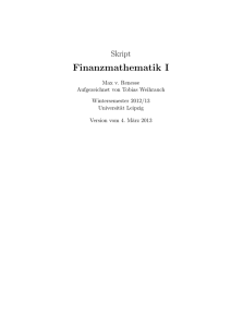Finanzmathematik I - Universität Leipzig