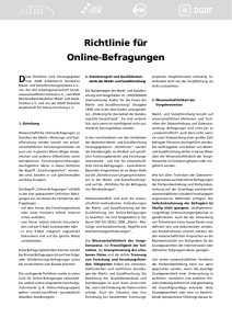 Richtlinie für Online-Befragungen - ADM Arbeitskreis Deutscher Markt