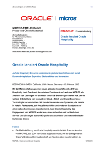 Oracle lanciert Oracle Hospitality