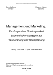 V. Marketing und Management in der Raumordnung und