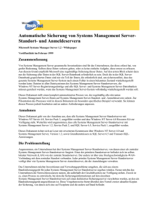 Automatische Sicherung von Systems Management Server