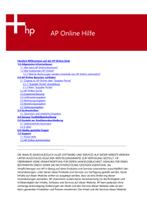 AP Online Hilfe - HP Supplier Portal