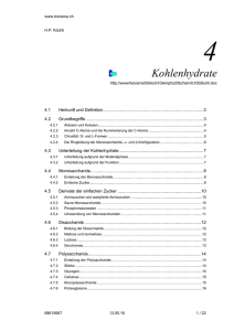 4.8 Metabolismus der Kohlenhydrate