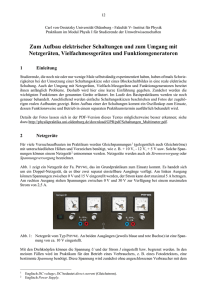 Zum Aufbau elektrischer Schaltungen und zum Umgang mit