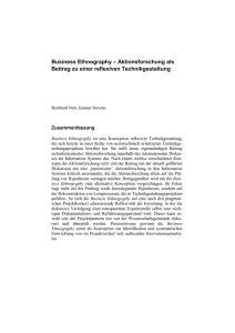 Nett, B. & Stevens, G., 2008. Business Ethnography