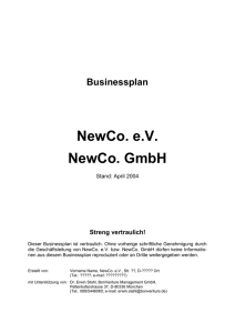 Business-Plan 2004 bis 2008