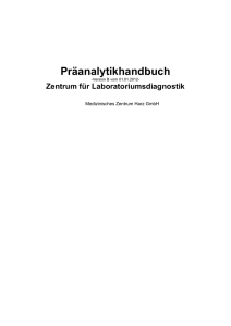 Präanalytikhandbuch - im Medizinischen Zentrum Harz