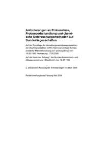 Anforderung an Probenahme, Probenvorbehandlung und