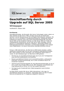 SQL Server 2005 aus finanzieller Sicht