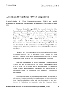 Accelsis und Fraunhofer FOKUS kooperieren (Accelsis