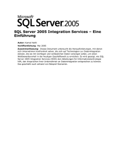 SQL Server 2005 Integration Services – Eine Einführung