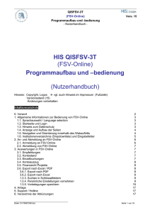 Nutzerhandbuch zu FSV-Online - Haushaltsabteilung - Hu