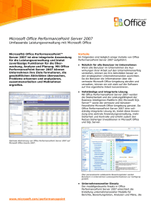 Microsoft Office PerformancePoint Server 2007 Umfassende