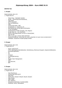 Diplomprüfung 2004 – Kurs WWI 01 B ERSTER TAG 1. Gruppe