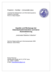 Statistiken in DB2 UDB - Friedrich-Schiller