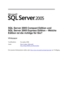 Microsoft SQL Server Express Edition und SQL Server Compact