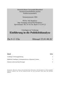 Einführung in die Politikfeldanalyse - user.phil.uni