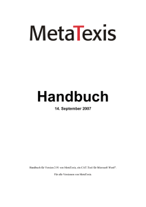Was ist MetaTexis?