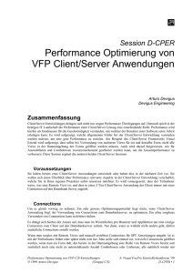 Performance Optimierung von VFP C/S-Entwicklungen - dFPUG