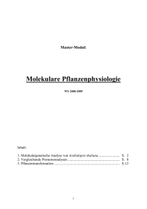 Skript Modul Molekulare Pflanzenphysiologie