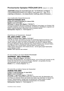Provisorisches Programm HERBST 2013: (Stand 21