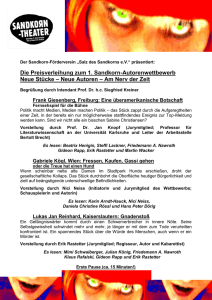 1. Sandkorn-Autorenwettbewerb - Arbeitsstelle Bertolt Brecht