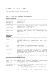 Curricula Vitae in alphabetischer Reihenfolge Univ.