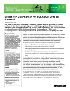 SQL Server 2005 Database Operations at Microsoft Technical