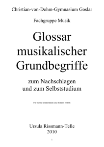 Glossar Musikalischer Grundbegriffe - Christian-von