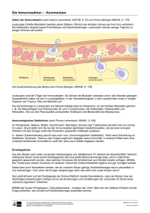 Die Immunreaktion – Kommentare Zellen der Immunabwehr (nach