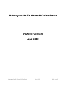 Nutzungsrechte für Microsoft-Onlinedienste