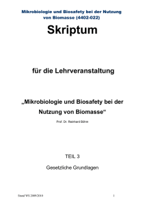 Mikrobiologie und Biosafety bei der Nutzung von Biomasse (4402